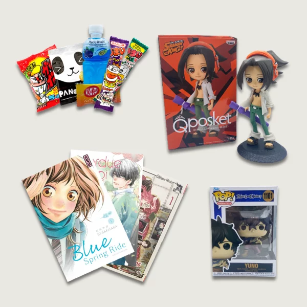 Box manga premium shojo contenant des figurine sous licence officielle des encas japonais et 3 mangas