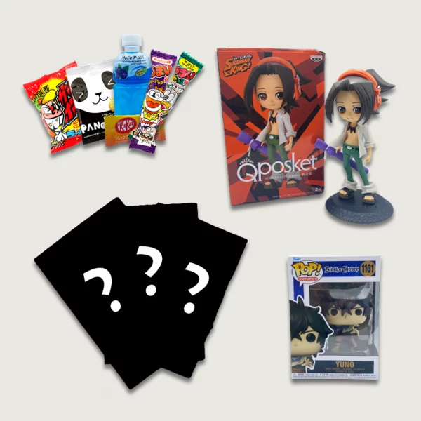 Box manga premium surprise contenant des figurine sous licence officielle des encas japonais et 3 mangas shonen seinen ou shojo